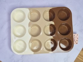 Molde silicona tricolor 12 muffins